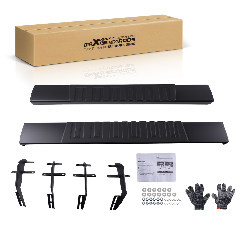 Non-Slip Nerf Bars Side Step Board Kit compatible for Ford F-150 2004-2014 Black Finish