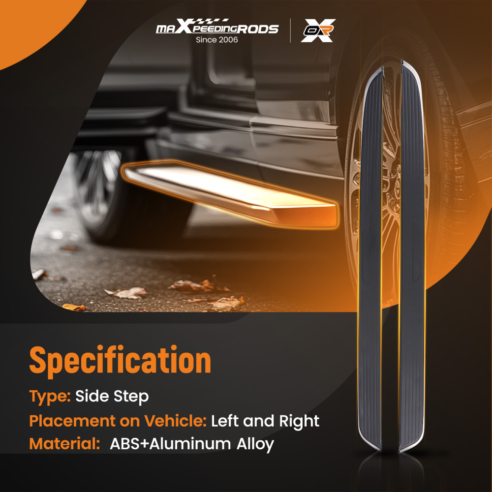 Aluminum Running Boards compatible for Range Rover Velar F Pace 2017+ Black Side Steps Pair