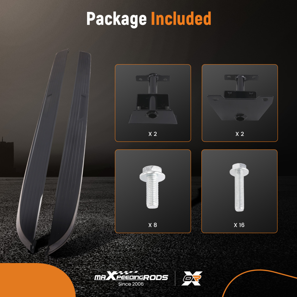 Aluminum Running Boards compatible for Range Rover Velar F Pace 2017+ Black Side Steps Pair