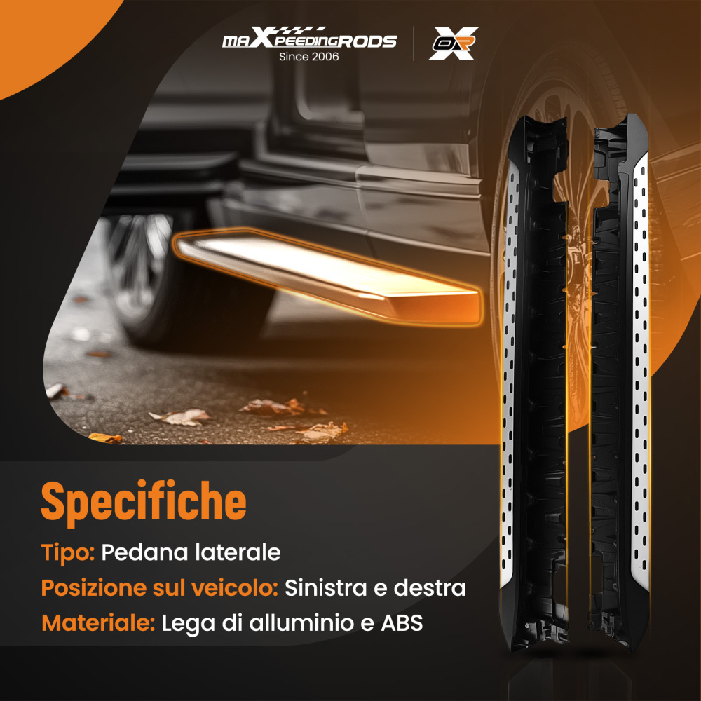 Tavole Fisse Passo Laterale Barra Nerf compatibile per Mercedes GLK250 GLK300 GLK350 X204