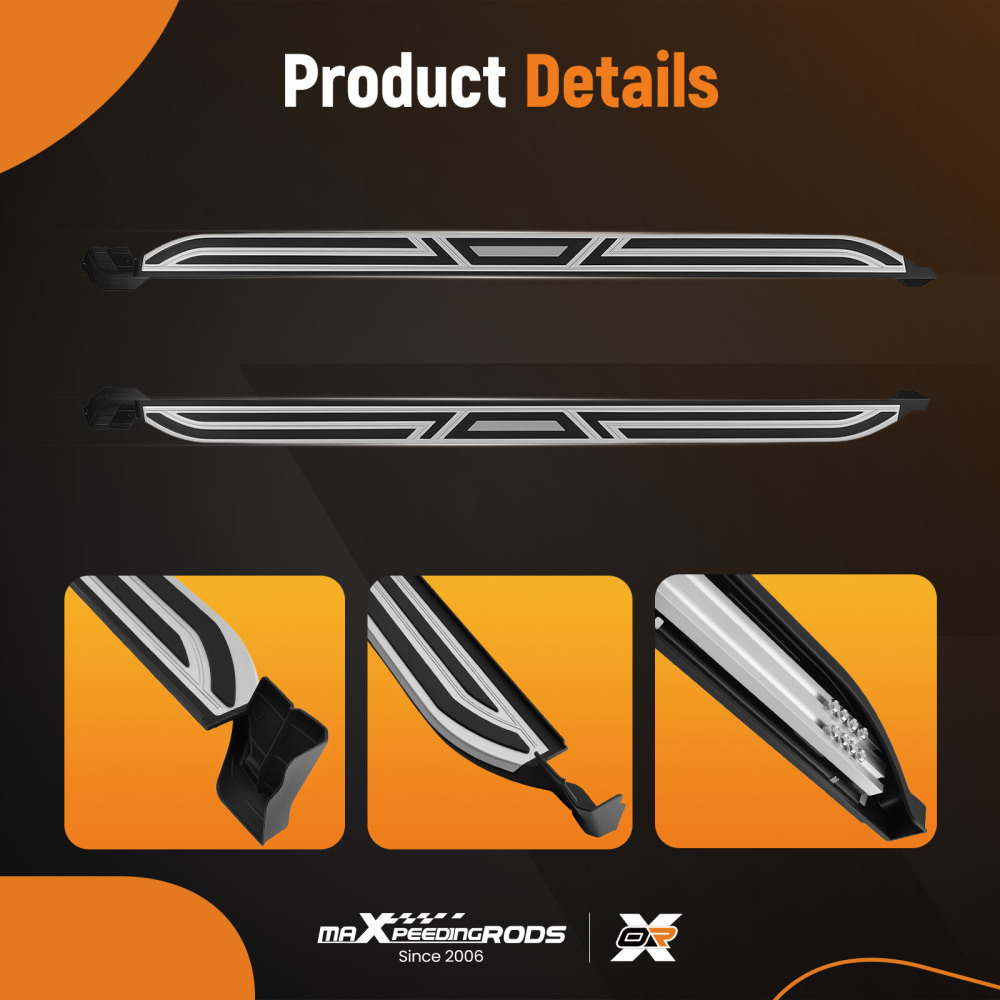 Non-Slip Running Boards Nerf Bars compatible for Skoda Kodiaq 2016-2024 Non-Slip Side Steps