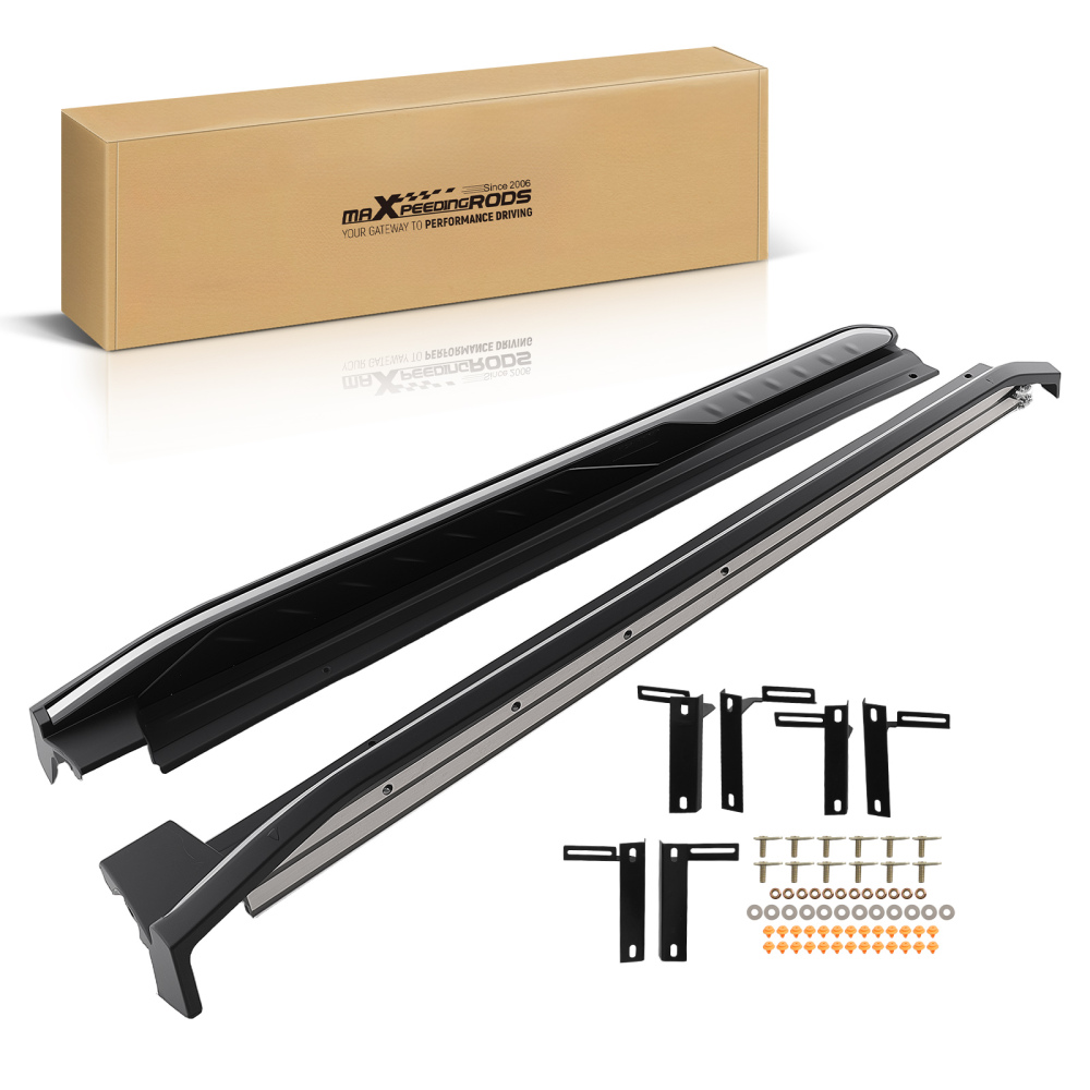 Running Board Side Step Bar compatible for Toyota RAV4 2019-2025 Non-Slip Aluminum Black