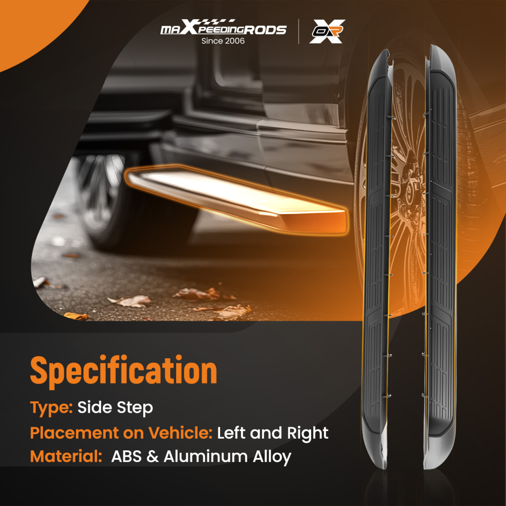 Aluminum Running Board compatible for Toyota Hilux MK8 Double Cab 16+ Side Steps Non-Slip