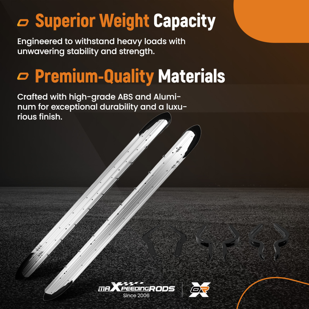 Aluminum Running Board compatible for Toyota Hilux MK8 Double Cab 16+ Side Steps Non-Slip