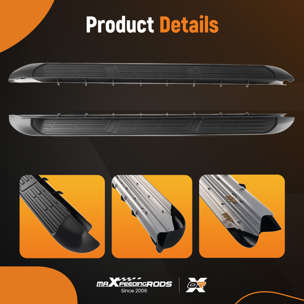 Aluminum Running Board compatible for Toyota Hilux MK8 Double Cab 16+ Side Steps Non-Slip