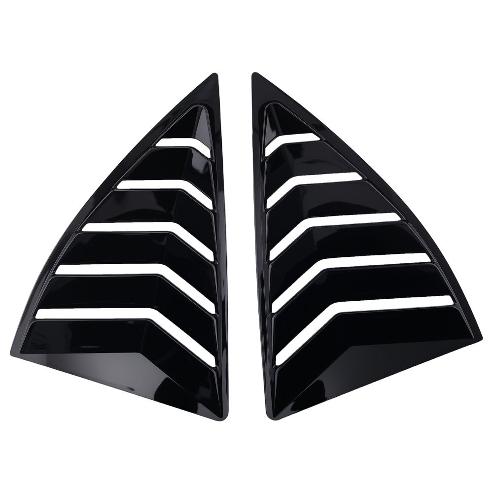 Car Side Window Louvers compatible for Chevy Camaro 2010-2015 Quarter ABS Gloss Black