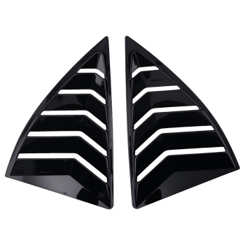 Car Side Window Louvers compatible for Chevy Camaro 2010-2015 Quarter ABS Gloss Black