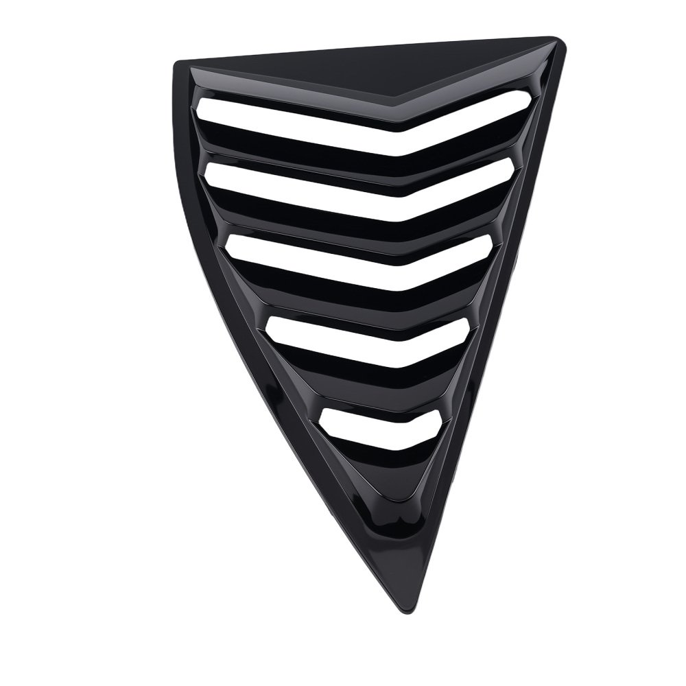 Car Side Window Louvers compatible for Chevy Camaro 2010-2015 Quarter ABS Gloss Black
