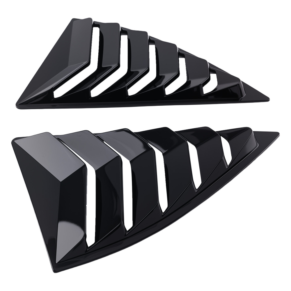 Car Side Window Louvers compatible for Chevy Camaro 2010-2015 Quarter ABS Gloss Black