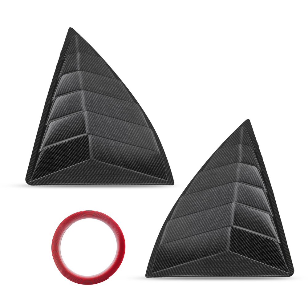 Carbon Fiber Look Side Louvers compatible for Chevy Camaro 2010-2015 Painted Finish