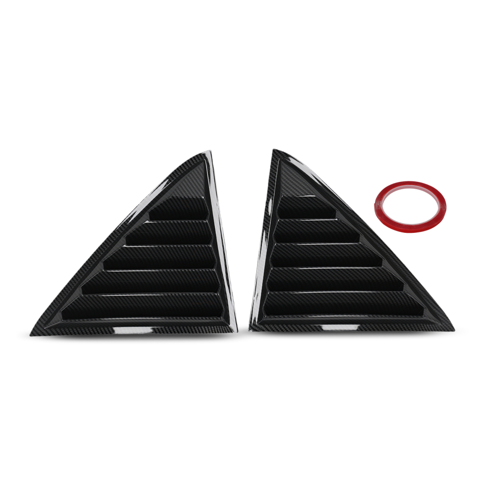 Pair Rear Window Louver compatible for Chrysler 300C Sedan 2011-2023 Carbon Fiber