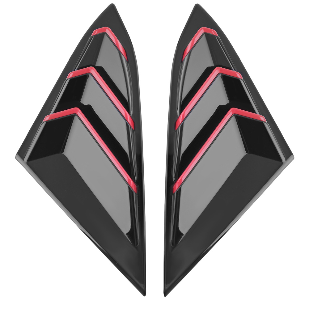 Car Window Quarter Louvers compatible for Honda Civic Sedan 2016-2021 Painted Black