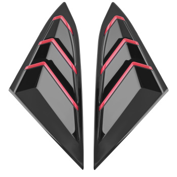 Car Window Quarter Louvers compatible for Honda Civic Sedan 2016-2021 Painted Black