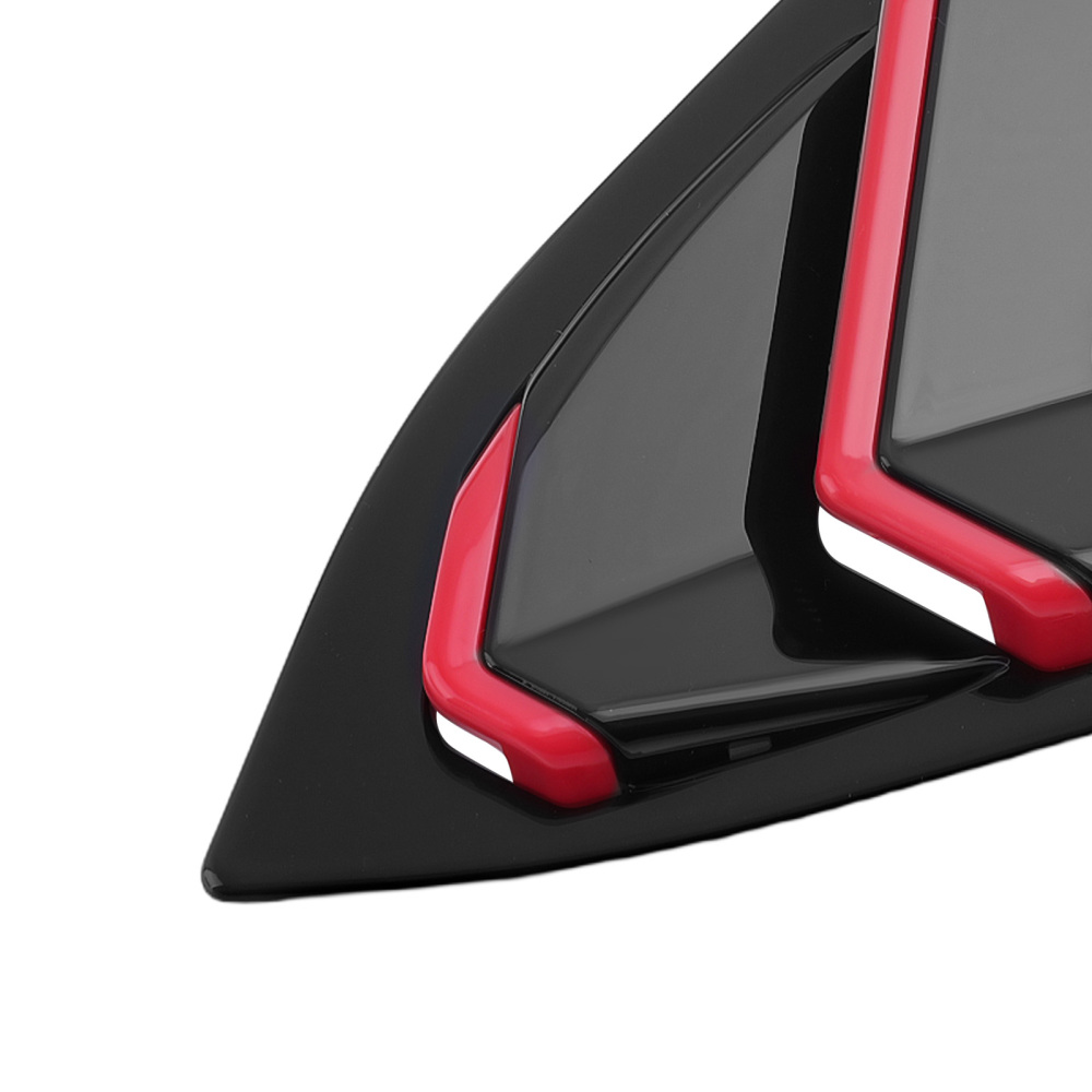 Car Window Quarter Louvers compatible for Honda Civic Sedan 2016-2021 Painted Black