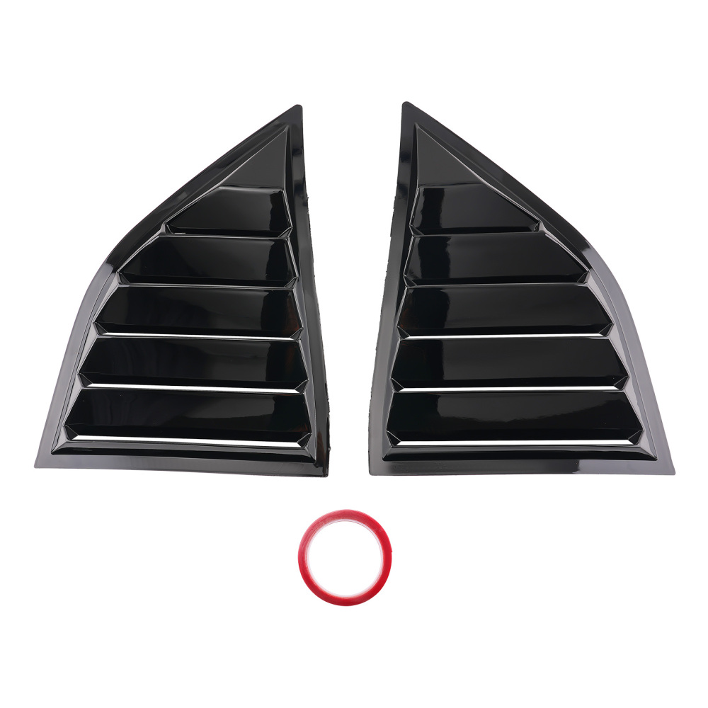 ABS Gloss Black Side Window Louvers compatible for Dodge Challenger 2008-2022 Durable