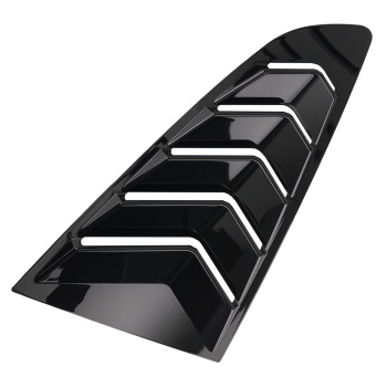 ABS Black Side Window Louvers compatible for Ford Mustang Coupe 2-DR 2015-2022 Gloss