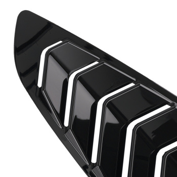 ABS Black Side Window Louvers compatible for Ford Mustang Coupe 2-DR 2015-2022 Gloss