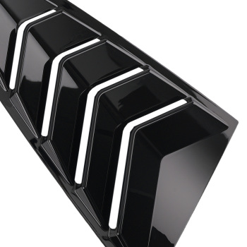 ABS Black Side Window Louvers compatible for Ford Mustang Coupe 2-DR 2015-2022 Gloss