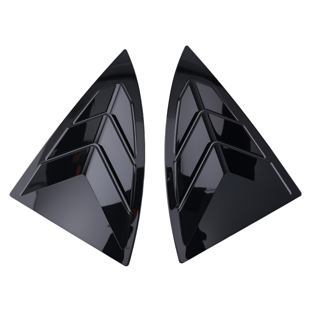 Car Louvers Quarter Window compatible for Tesla Model Y 2020-2024 Gloss Black Privacy