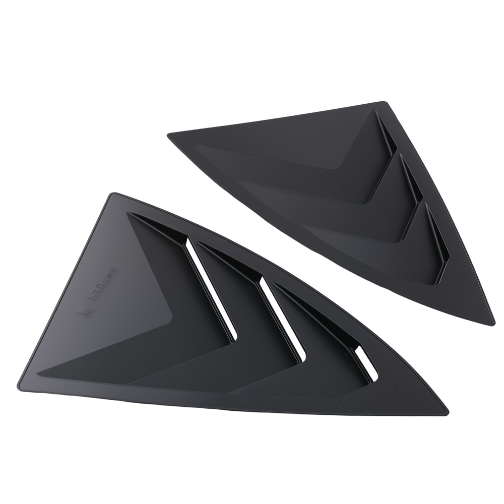 Car Louvers Quarter Window compatible for Tesla Model Y 2020-2024 Gloss Black Privacy