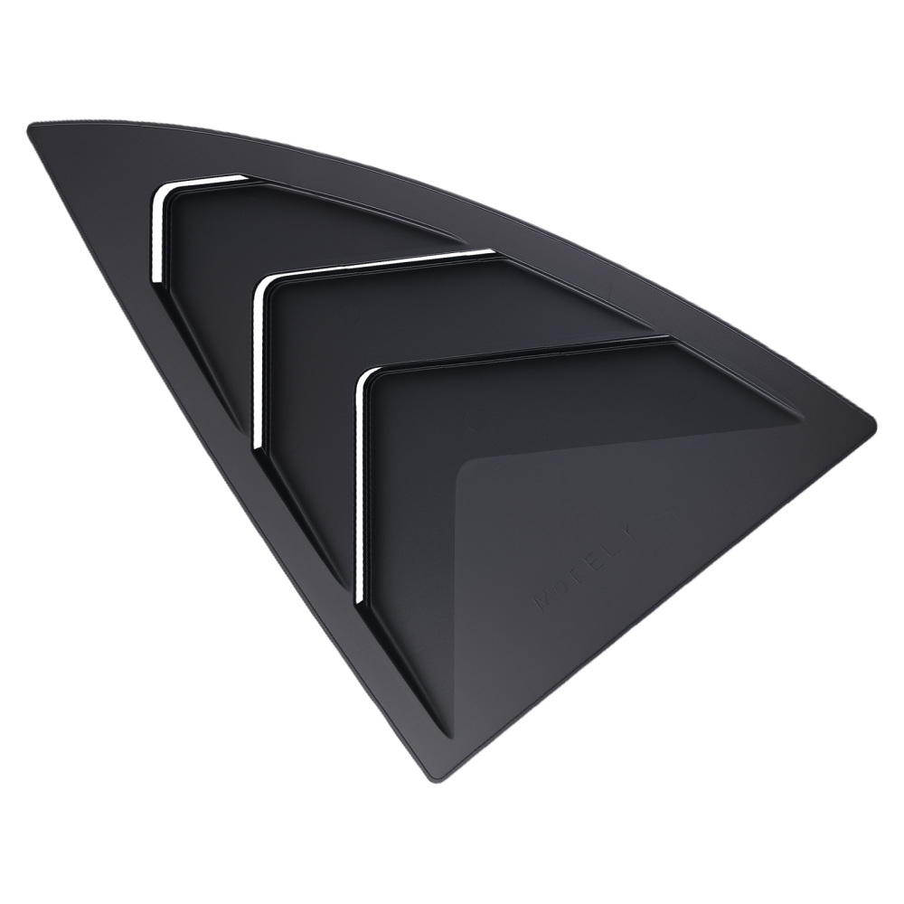 Car Louvers Quarter Window compatible for Tesla Model Y 2020-2024 Gloss Black Privacy