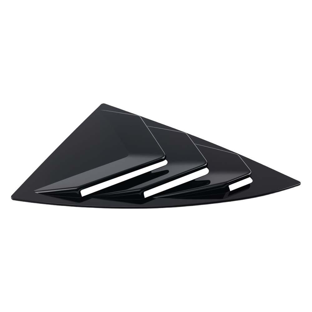 Car Louvers Quarter Window compatible for Tesla Model Y 2020-2024 Gloss Black Privacy