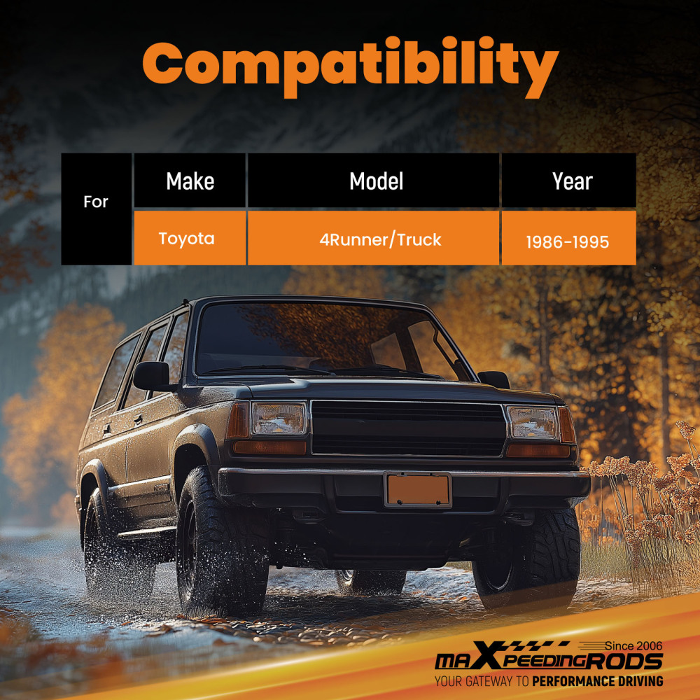 Front Steering Stabilizer Damper compatible for Toyota 4Runner Truck 1986-1995 18mm Rod