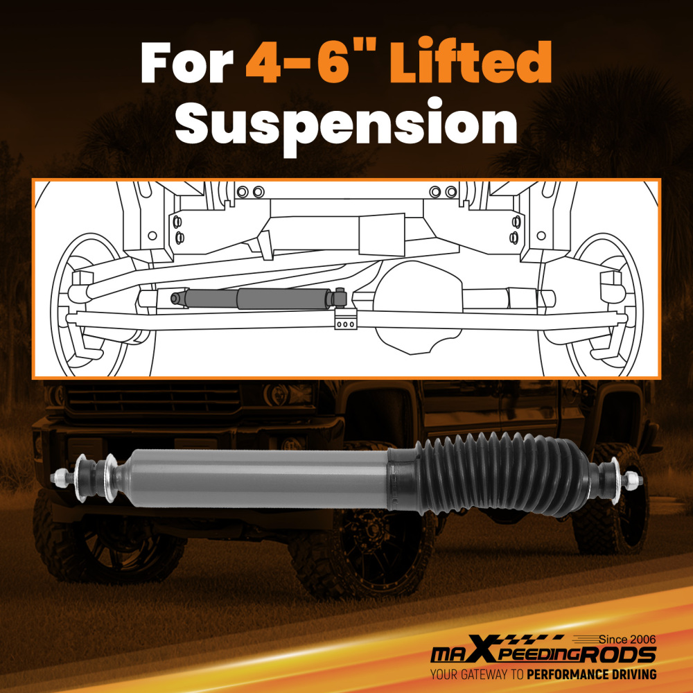 Single Steering Stabilizer compatible for Chevy K1500 1988-1999 4WD Carbon Steel