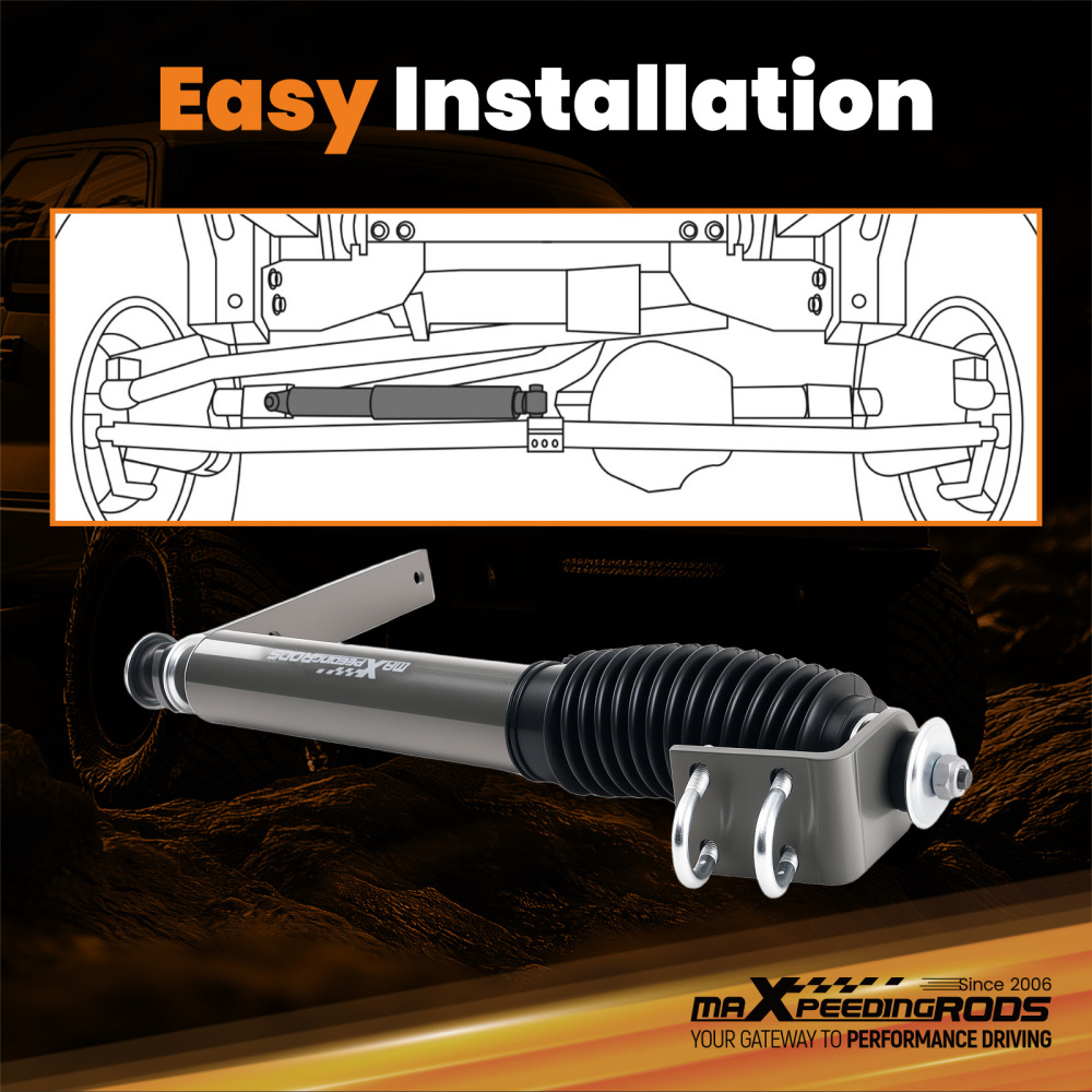 Performance Steering Damper compatible for Ford F-250 F350  2WD 1980-1996 Truck Handling