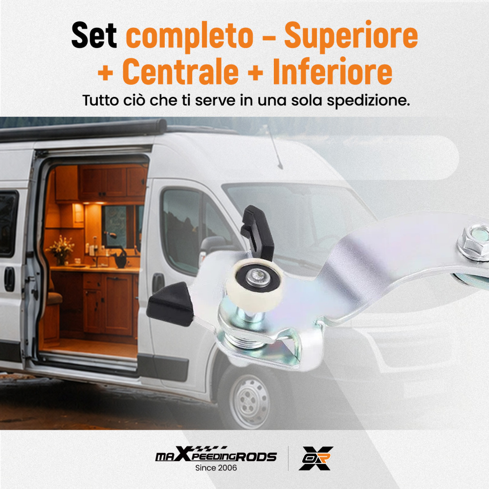 Ruoli Rullo Guida Porta Scorrevole Kit compatibile per Fiat Ducato compatibile per Peugeot Boxer Jumper 06-