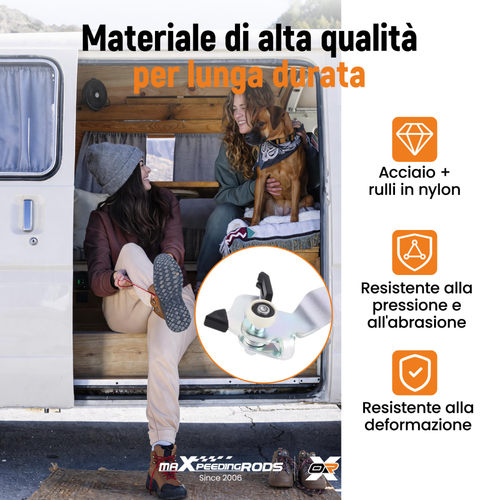 Ruoli Rullo Guida Porta Scorrevole Kit compatibile per Fiat Ducato compatibile per Peugeot Boxer Jumper 06-