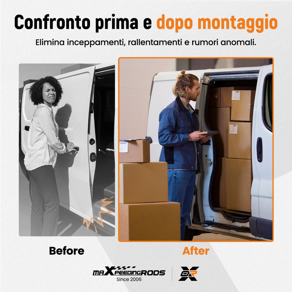 Ruoli Rullo Guida Porta Scorrevole Kit compatibile per Fiat Ducato compatibile per Peugeot Boxer Jumper 06-