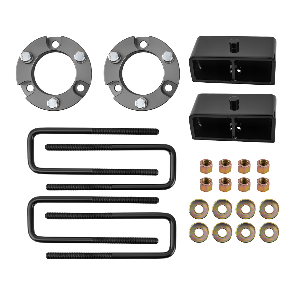 3 Front + 2 Rear Lift Spacer Kit w/U-Bolts compatible for Toyota Tundra 99-06 Black