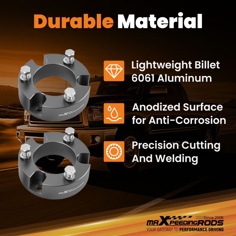 3 Front + 2 Rear Lift Spacer Kit w/U-Bolts compatible for Toyota Tundra 99-06 Black