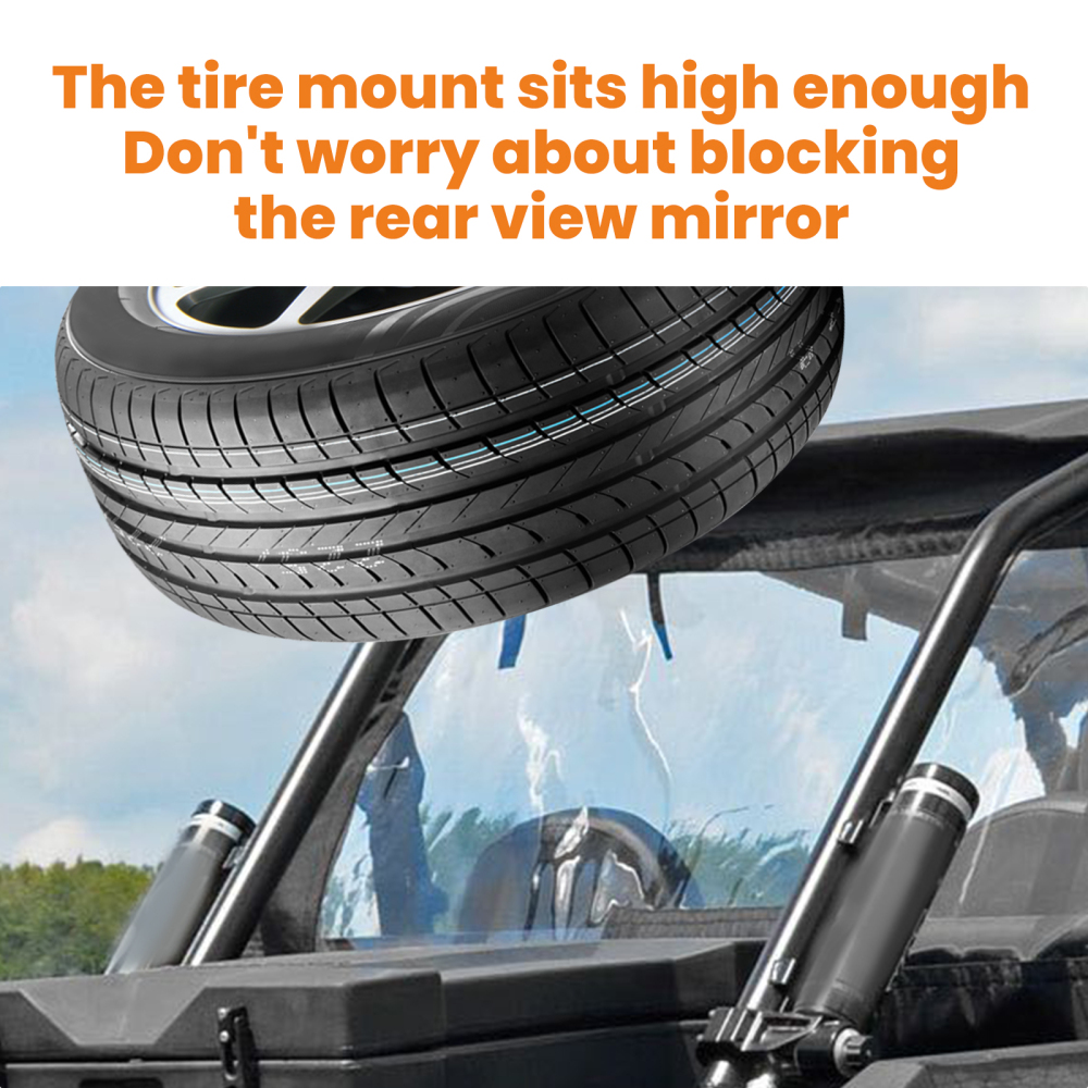 UTV Rear Spare Tire Mount Rack Carrier compatible pour Polaris RZR XP 1000 XP TURBO Mounting