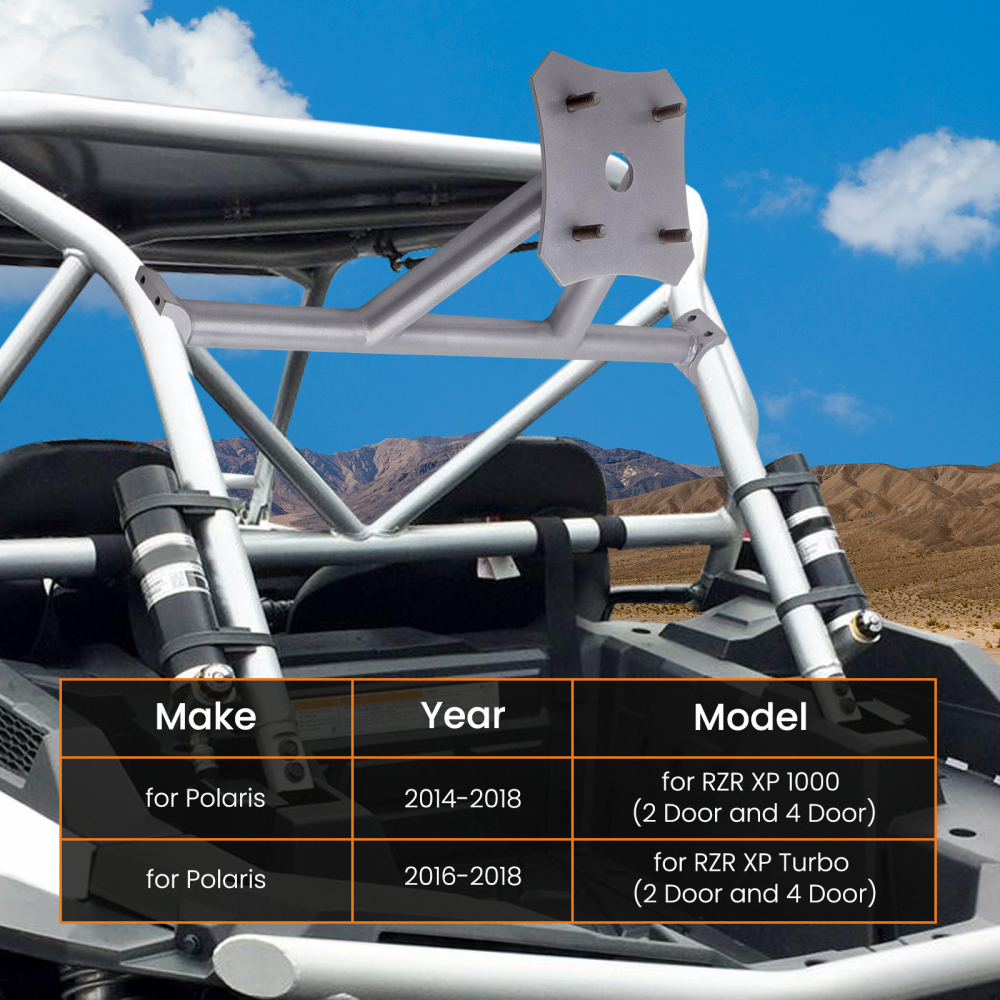 UTV Rear Spare Tire Mount Rack Carrier compatible pour Polaris RZR XP 1000 XP TURBO Mounting