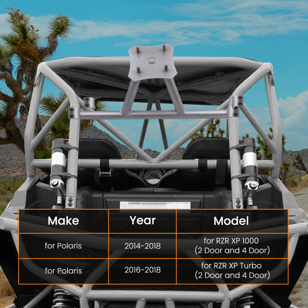 UTV Rear Spare Tire Mount Rack Carrier compatible pour Polaris RZR XP 1000 XP TURBO Mounting