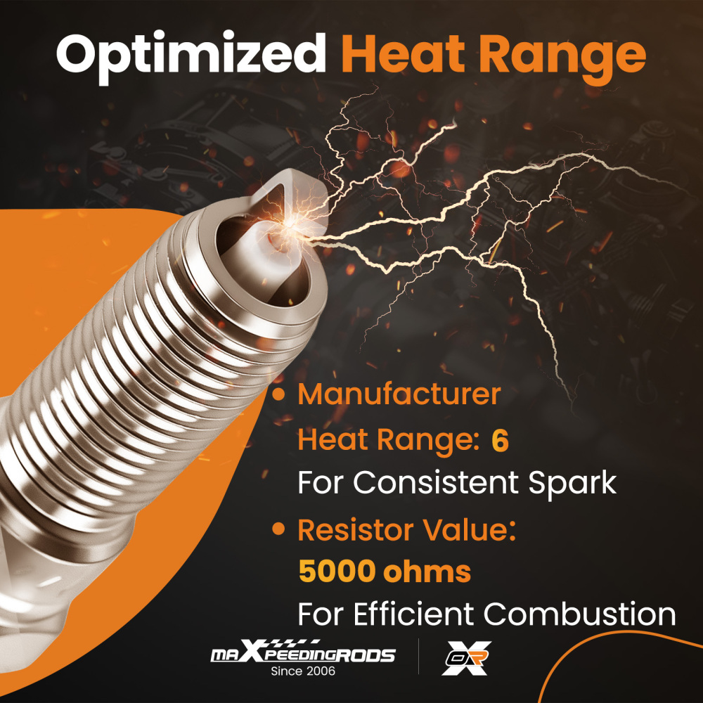 Iridium Spark Plugs compatible for Buick Cadillac Chevrolet Ford 2004-2024 V6 6509 LTR6IX11