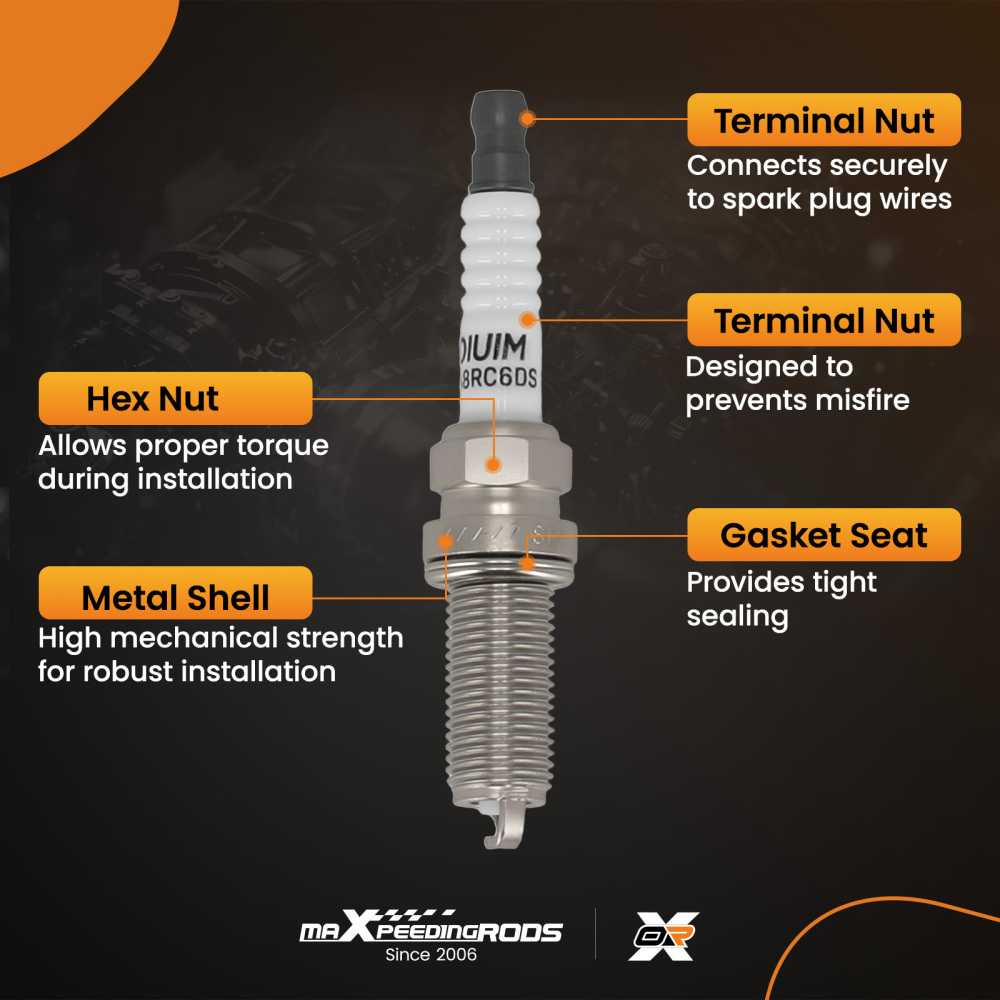 6Pack Spark Plugs compatible for Maserati Ghibli Quattroporte V6 3.0L SILKAR8C6DS
