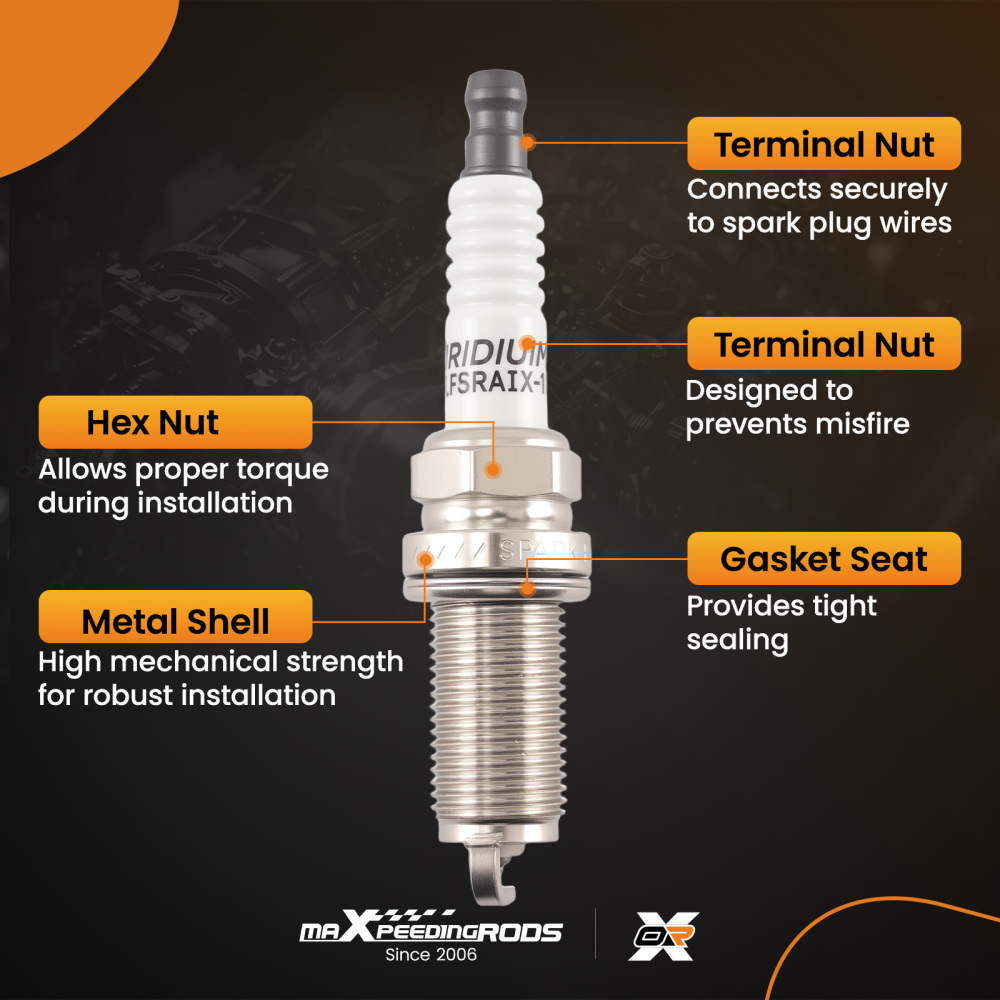 4Pack Iridium Spark Plugs compatible for Jeep Cherokee 2014-2020 L4 2.4L LFR5AIX-11