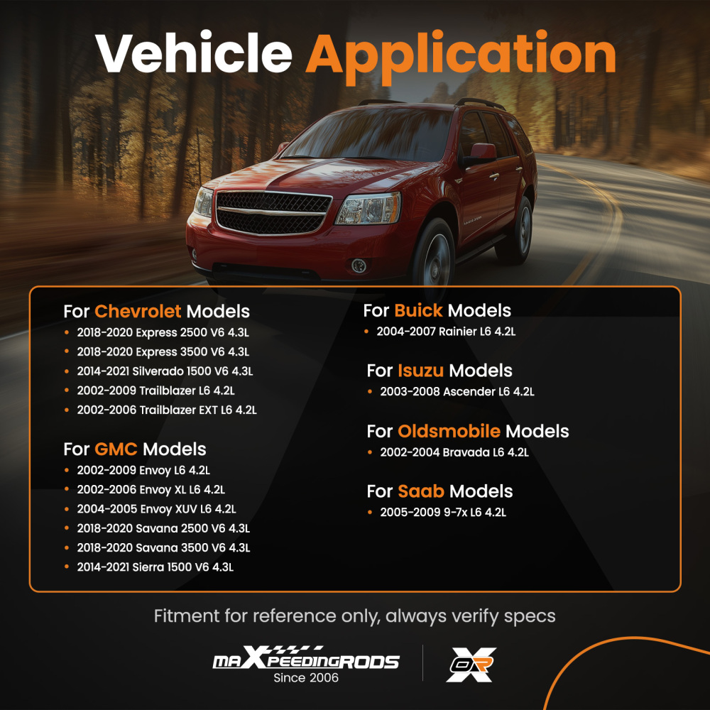 6x Iridium Spark Plugs compatible for Buick Chevrolet GMC 2002-2021 L6 4.2L V6 4.3L 91418