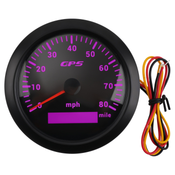 85mm Digital GPS Speedometer Gauge 0-80MPH 7 Colors For Car Boat Motorcycle