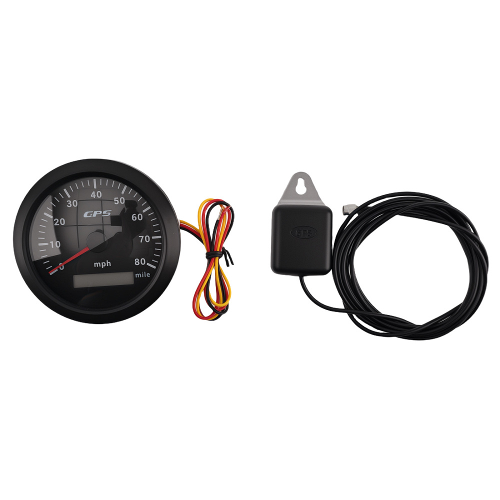 85mm Digital GPS Speedometer Gauge 0-80MPH 7 Colors For Car Boat Motorcycle