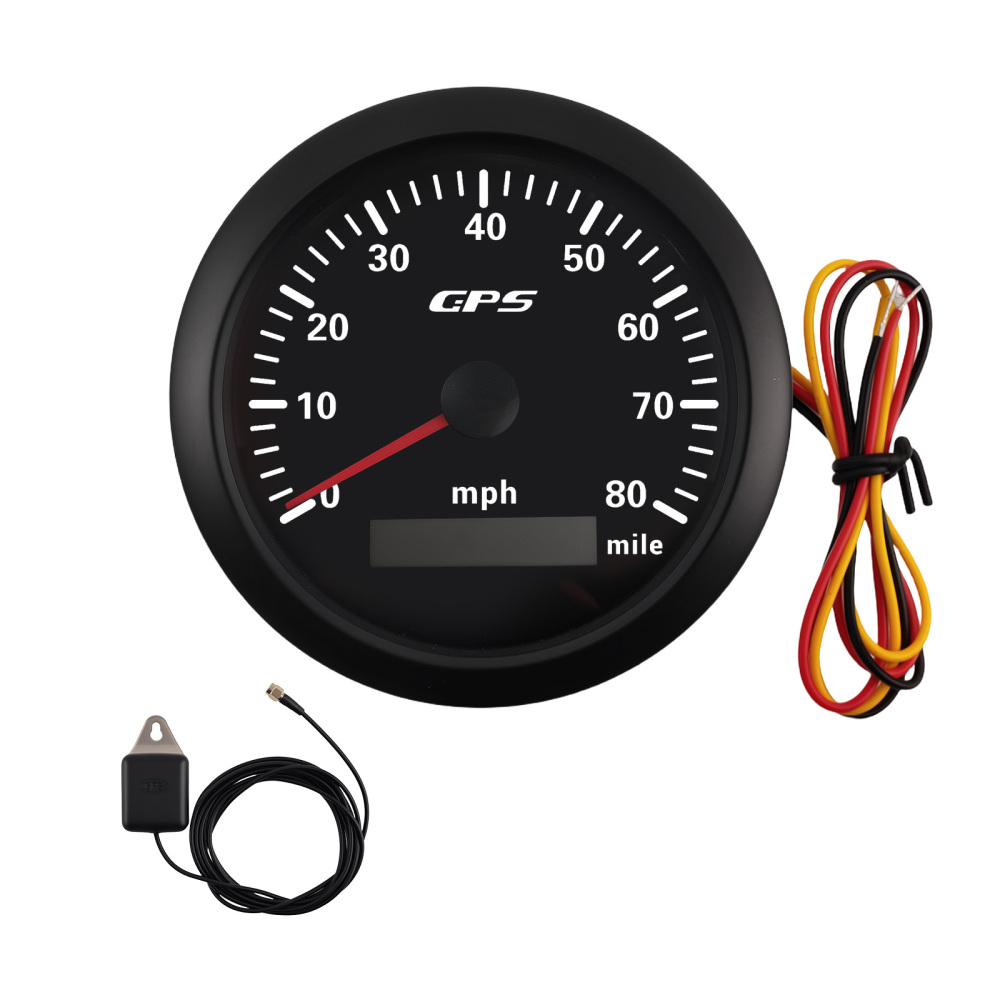 85mm Digital GPS Speedometer Gauge 0-80MPH 7 Colors For Car Boat Motorcycle