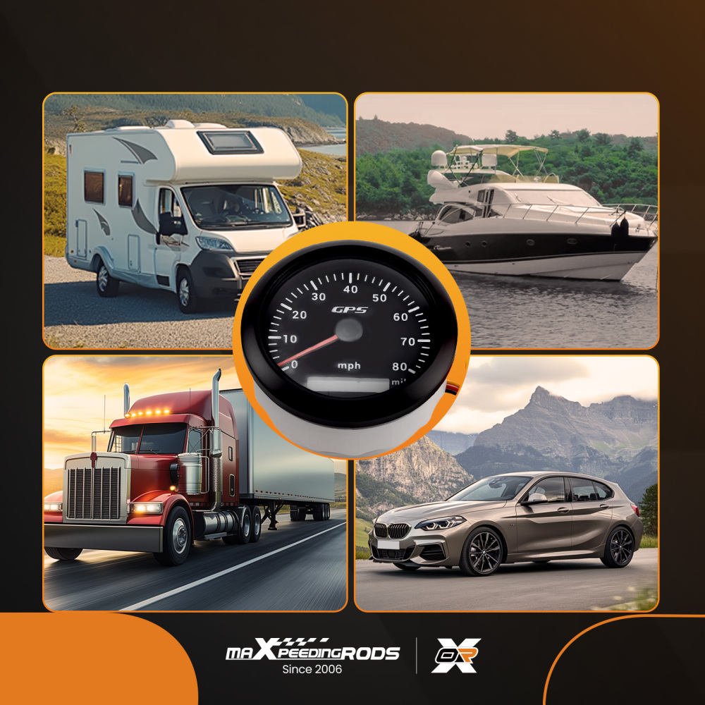 85mm Digital GPS Speedometer Gauge 0-80MPH 7 Colors For Car Boat Motorcycle