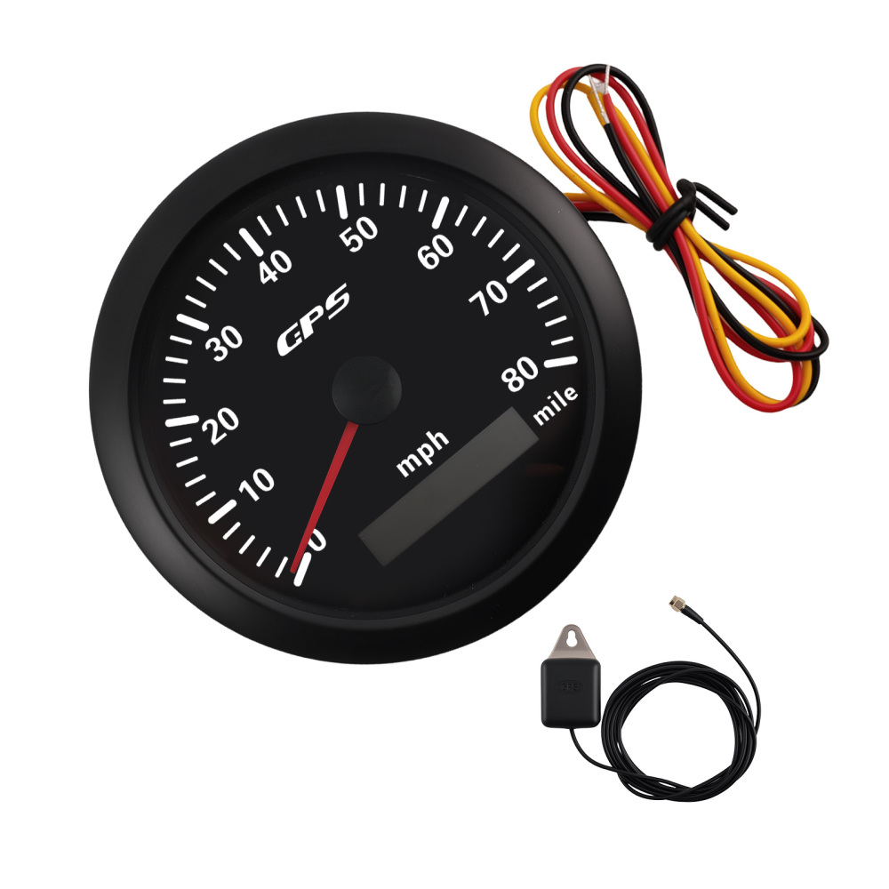 85mm Digital GPS Speedometer Gauge 0-80MPH 7 Colors For Car Boat Motorcycle