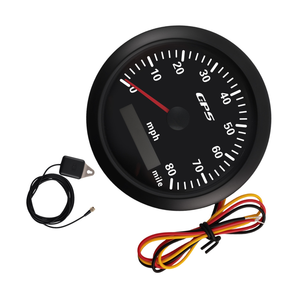 85mm Digital GPS Speedometer Gauge 0-80MPH 7 Colors For Car Boat Motorcycle