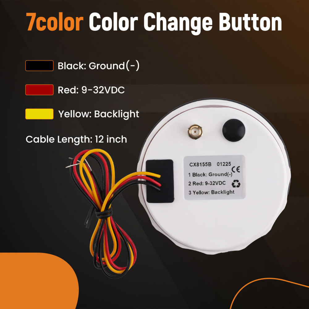 85mm Digital GPS Speedometer Gauge 0-80MPH 7 Colors For Car Boat Motorcycle