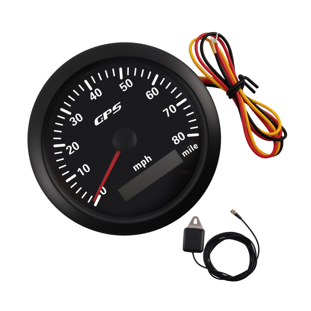 85mm Digital GPS Speedometer Gauge 0-80MPH 7 Colors For Car Boat Motorcycle