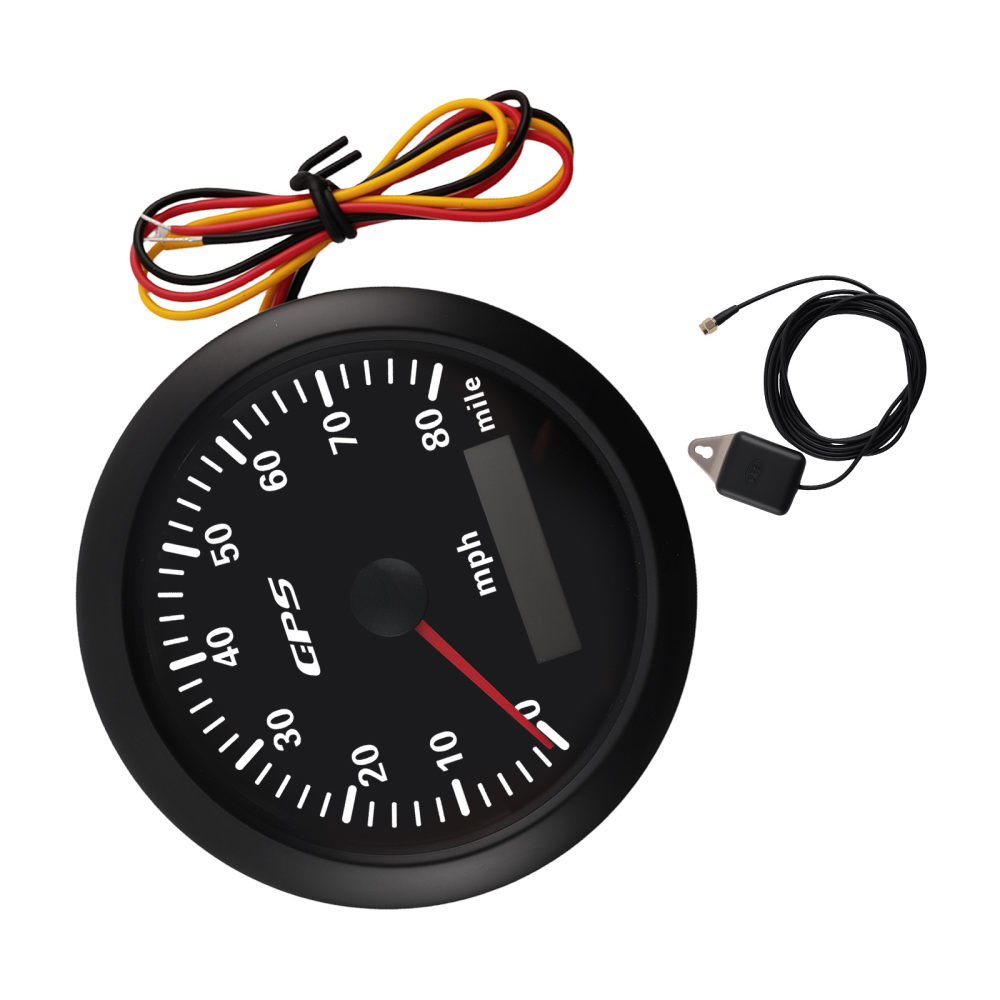 85mm Digital GPS Speedometer Gauge 0-80MPH 7 Colors For Car Boat Motorcycle